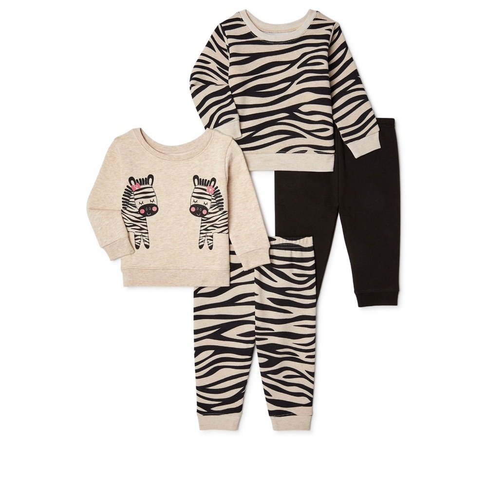 Garanimals Baby Girls' Fleece Top and Pants
Set 4-Piece, Size 24 Months